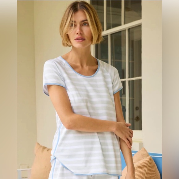 Lake Pajamas Pima Shirt in Seaside Size Medium - Picture 2 of 7